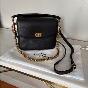 Coach Cassie 19 in Black Leather and Brass